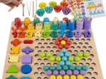 Puzzle mosaïque en bois avec perles et chiffres
