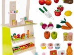 supermarché en bois pour enfants KRUZZEL avec stand, caisse et fruits