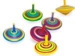 Ensemble de toupies en bois, 6 pièces