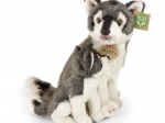 Rappa loup en peluche avec son petit éco‑responsable 27 cm