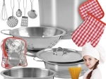 Set de cuisine pour enfants en métal dans un sac à dos, 13 pièces