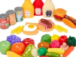 Aliments en plastique pour cuisine d’enfant – grand ensemble 44 pcs CASDON