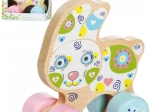 Lapin en bois Cubika à tirer sur roulettes