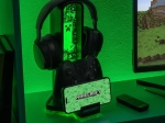 Support pour casque Minecraft avec effets lumineux