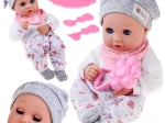 Poupée bébé 32 cm avec paupières mobiles et set de repas