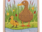 Puzzle encadré en bois BIGJIGS TOYS – cane et caneton – 16 pièces