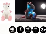 Licorne en peluche avec ailes et effets lumineux