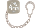 Canpol babies chaîne pour sucette I LOVE MUMMY, gris