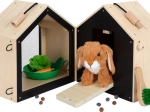 Lapin en peluche dans clapier avec enclos small foot
