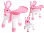 Chaise enfant lapin avec tablette amovible – rose