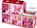 Maison de poupées rose avec poupée et meubles (44 cm)
