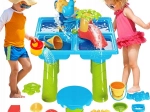 Woopie jouet d’eau de table 2-en-1 bac à sable avec chaise XL Aquapark