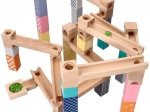 Circuit à billes en bois pastel, 53 pièces + 6 billes en verre