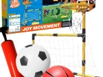 Woopie set 2-en-1 panier de basket et cage de football avec ballons et pompe