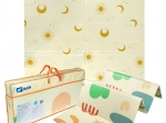 Grand tapis en mousse pliable et réversible HUMBI 200 × 180 cm en XPE avec motifs soleil et lune