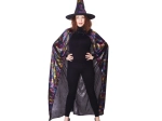 Costume de sorcière avec cape toile d’araignée et chapeau pour adultes