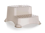 Tabouret antidérapant à deux marches crème 40 × 37 × 21 cm
