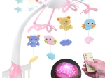Mobile musical pour lit bébé avec projecteur et télécommande