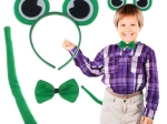 Ensemble de déguisement grenouille pour enfants : serre-tête avec yeux, nœud papillon et queue