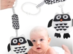 Hochet pendentif contrasté en forme de chouette pour bébés