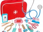 Kit médical en bois dans un sac