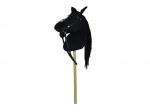Cheval bâton en peluche avec son, 70 cm, noir