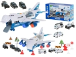 Avion de transport de police avec 6 voitures