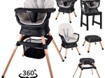 Chaise haute pivotante multifonction pour enfants 6-en-1