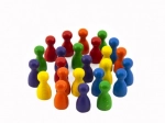 Figurines en bois 25mm 6 couleurs - Jeu de société