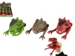 Marionnette doigt en silicone dinosaure, 3 couleurs