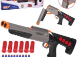 Fusil à pompe en mousse pour enfants à double canon avec douilles et fléchettes à ventouse