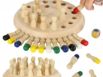 Jeu de mémoire logique en bois – chevilles colorées