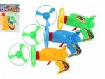 Hélice volante avec lanceur – pistolet en plastique 12 cm, couleurs assorties