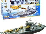 Grand porte-avions militaire – coffret de jeu avec avions et véhicules