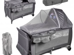 Lit parapluie pour enfant avec deux niveaux et table à langer, jusqu’à 15 kg