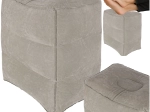 Repose-pieds gonflable et pouf de voyage à 3 niveaux de hauteur – gris