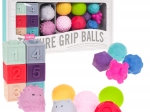 Set sensoriel en mousse pour enfants 6m+ – balles, cubes et animaux, 16 pcs