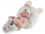 Guca poupée réaliste bébé avec sons, corps en tissu souple 38 cm