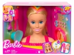 Tête à coiffer Barbie cheveux blonds arc-en-ciel néon