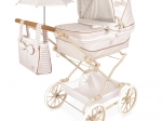 Poussette pliable pour poupées REBORN Verona avec parasol et accessoires, hauteur de poignée 65–90 cm
