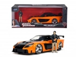 Modèle de voiture Rychle a zběsile 1997 Mazda RX-7 avec figurine Han Lue