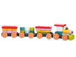 Train CUBIKA avec trois wagons - puzzle en bois, 35 pièces
