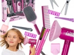 Set de coiffure pour enfants avec sèche-cheveux interactif et lisseur, 16 pièces