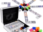Coffret de jeux Domino et Mexican Train avec mallette métallique