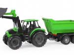 lena worxx tracteur deutz-fahr avec remorque et chargeur