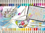 marqueurs acryliques pour textile, pierre et verre – set de 48 couleurs