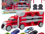 Camion dépliable avec circuit automobile et 6 petites voitures