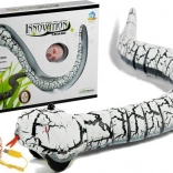 Serpent blanc interactif télécommandé avec télécommande infrarouge