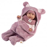 Poupée bébé réaliste avec sons et corps souple en tissu