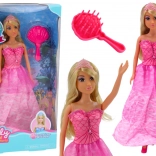 poupée Anlily princesse des mers avec robe rose et brosse